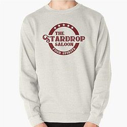 Stardew Valley Sweatshirts - The Stardrop Saloon Pub Logo Stardew Valley Burgundy Logo Pullover Sweatershirt
