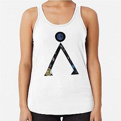 Stargate inspired space design Earth symbol Racerback Tank Top
