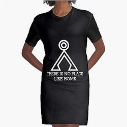 ホームTシャツStargateのchevronグラフィックTシャツのドレスのような場所はありません