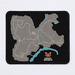 State of Decay 2 地図カスケード・ヒルズのマウスのパッド
