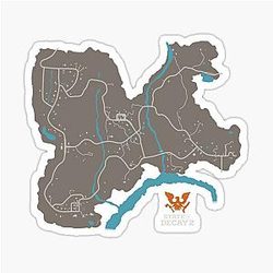 State of Decay 2 Mapa Cascade Hills Sticker