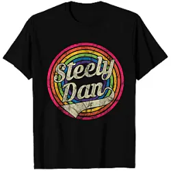 Retro Rainbow Faded-Style PTTT2808  Steely Dan T-Shirts
