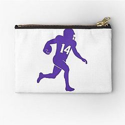 Stefon Diggs Number 14 Minimalist Football Fan Art Zipper Pouch