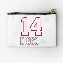Stefon Diggs Number 14 Minimalist Football Fan Art Zipper Pouch