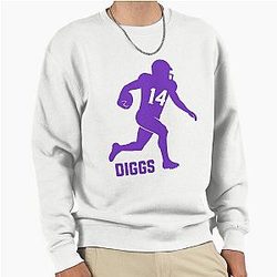 Stefon Diggs Number 14 Minimalist Football Fan Art Pullover Sweatshirt