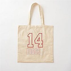Stefon Diggs Number 14 Minimalist Football Fan Art Cotton Tote Bag