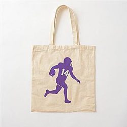 Stefon Diggs Number 14 Minimalist Football Fan Art Cotton Tote Bag