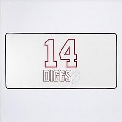 Stefon Diggs Number 14 Minimalist Football Fan Art Desk Mat