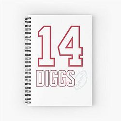Stefon Diggs Number 14 - Minimalist Football Fan Art Notebook