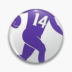 Stefon Diggs Number 14 Minimalist Football Fan Art Pin
