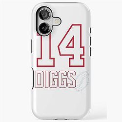 Stefon Diggs Number 14 Minimalist Football Fan Art iPhone Case