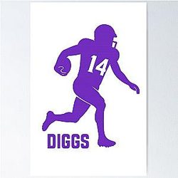 Stefon Diggs Number 14 Football Fan Art Poster