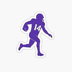 Stefon Diggs Number 14 Minimalist Football Fan Art Sticker
