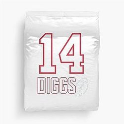 Stefon Diggs Number 14 Minimalist Football Fan Art Duvet Cover