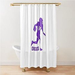 Stefon Diggs Number 14 Minimalist Football Fan Art Shower Curtain