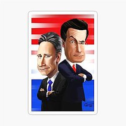 Jon Stewart Stephen Colbert Sticker