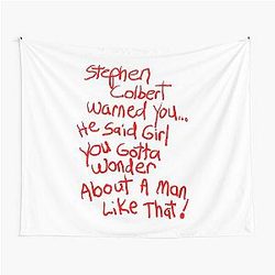 Stephen Colbert says crappy drawing tapestry