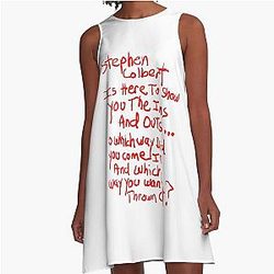 Stephen Colbert Sagt Crappy Zeichnung A-Linie Kleid