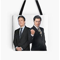 Jon Stewart - Stephen Colbert The Daily Show The Colbert Report All Over Print Tote Bag
