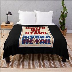 United We Stand Divided We Fall Stephen Colbert Throw Blanket