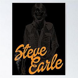 Steve Earle  Retro Folk Singer Songwriter Fan Art  Poster