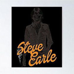 Steve Earle  Retro Folk Singer Songwriter Poster