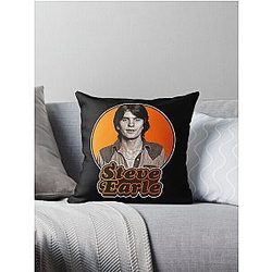 Retro Steve Earle Tribute  Throw Pillow