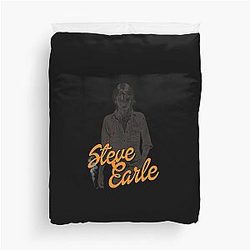 Steve Earle  Retro Folk Singer Songwriter Fan Art  Duvet Cover
