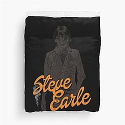 Steve Earle  Retro Folk Singer Songwriter Duvet Cover