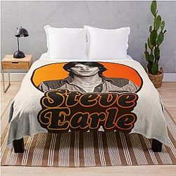 Retro Steve Earle Tribute Throw Blanket