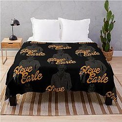 Steve Earle  Retro Folk Singer Songwriter Fan Art  Throw Blanket