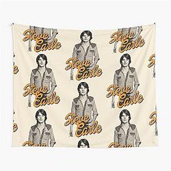 Steve Earle  Retro Folk Singer Songwriter Fan Art Tapestry