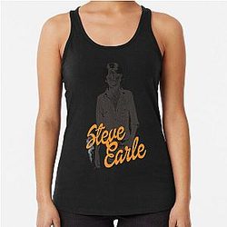 Steve Earle  Retro Folk Singer Songwriter Racerback Tank Top