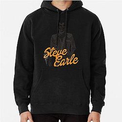 Steve Earle  Retro Folk Singer Songwriter Fan Art  Pullover Hoodie