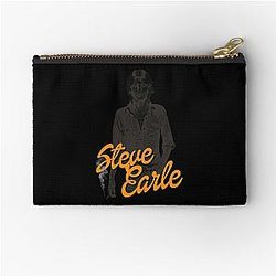 Steve Earle  Retro Folk Singer Songwriter Fan Art  Zipper Pouch