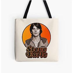 Retro Steve Earle Tribute All Over Print Tote Bag