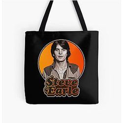 Retro Steve Earle Tribute  All Over Print Tote Bag