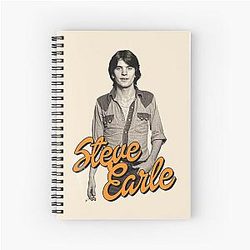 Steve Earle  Retro Folk Singer Songwriter Fan Art Spiral Notebook