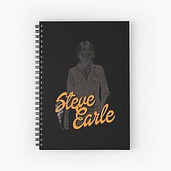 Steve Earle  Retro Folk Singer Songwriter Fan Art  Spiral Notebook