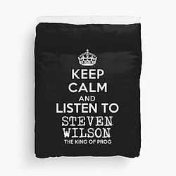 Keep calm and listen to Steven Wilson Duvet Cover