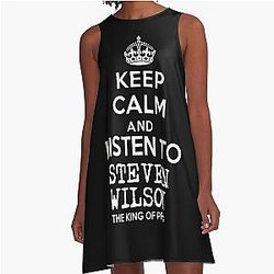 Keep calm and listen to Steven Wilson A-Line Dress