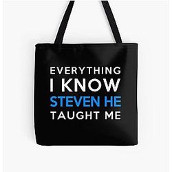 Steven He - Everything I Know Over Print Tote Bag