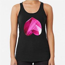 Steven Universe - Spinel Heart Gem 2nd Form - Black Background Racerback Tank Top