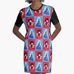 Steven Universe - Ruby Sapphire Rupphire Pattern Graphic T-Shirt Dress