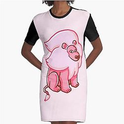 Lion from Steven Universe™ with Pink Highlights Graphic T-Shirt Dress
