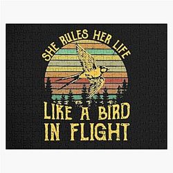 Stevie Nicks Vintage Rock Band Stevie-Nicks She Rules Her Life Like A Bird In Flight Jigsaw Puzzle