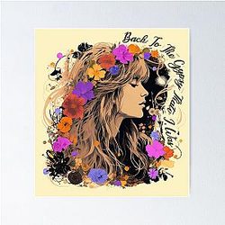 Vintage Stevie Nicks design with wildflower Gypsy That I was  Poster