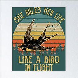 Stevie Nicks She Rules Her Life Like A Bird In Flight Vintage  Poster