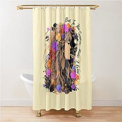 Vintage Stevie Nicks design with wildflower Gypsy That I was  Shower Curtain