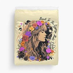 Vintage Stevie Nicks design with wildflower Gypsy That I was  Duvet Cover